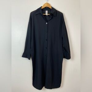 DRYKORN for Beautiful People Tarani Contemporary Cotton Shirt Dress in BLACK